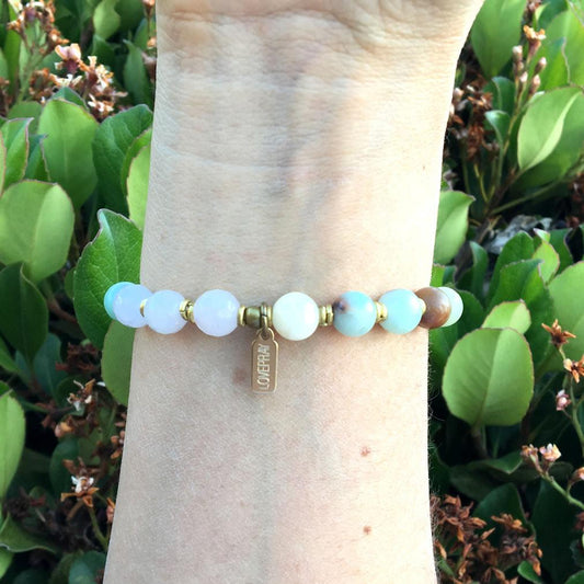 Bracelets - Amazonite And Rose Quartz "Positivity And Healing" Bracelet