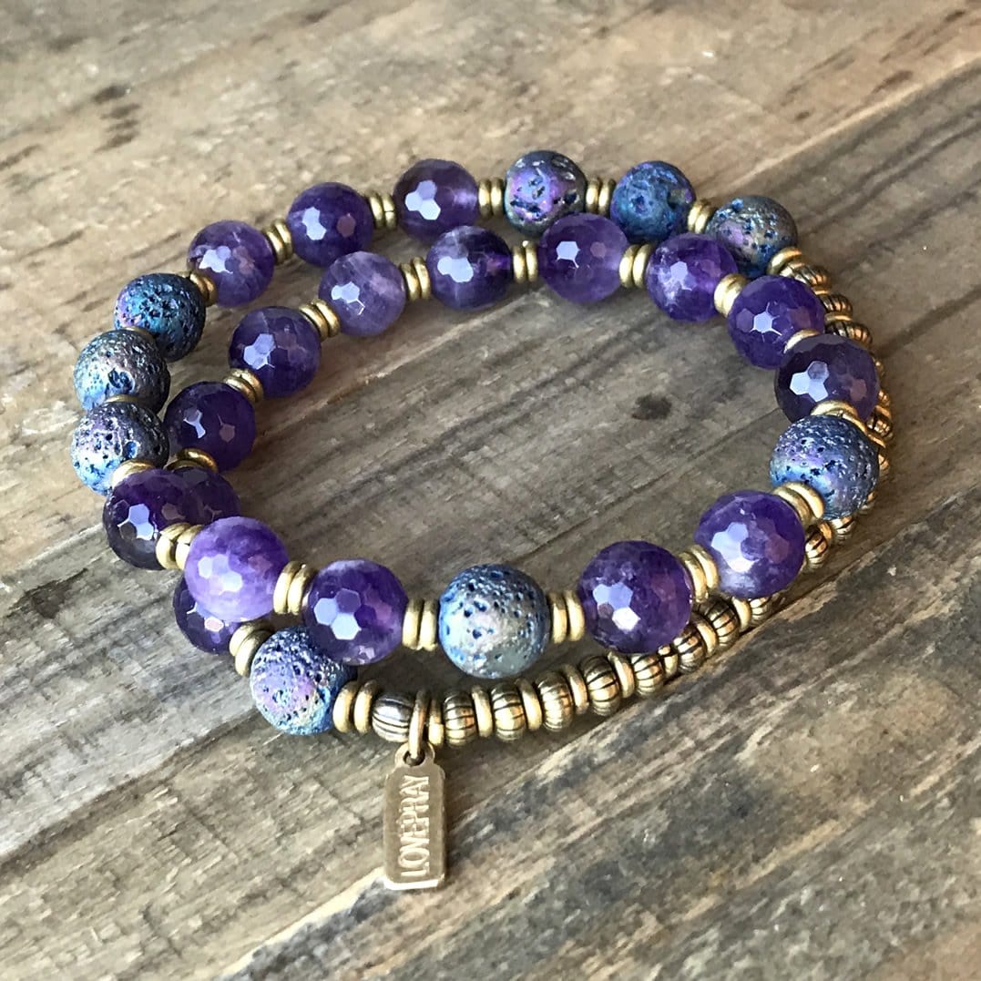 Bracelets - Amethyst Aromatherapy Mala Bracelet