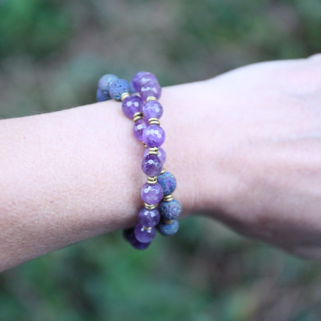 Bracelets - Amethyst Aromatherapy Mala Bracelet