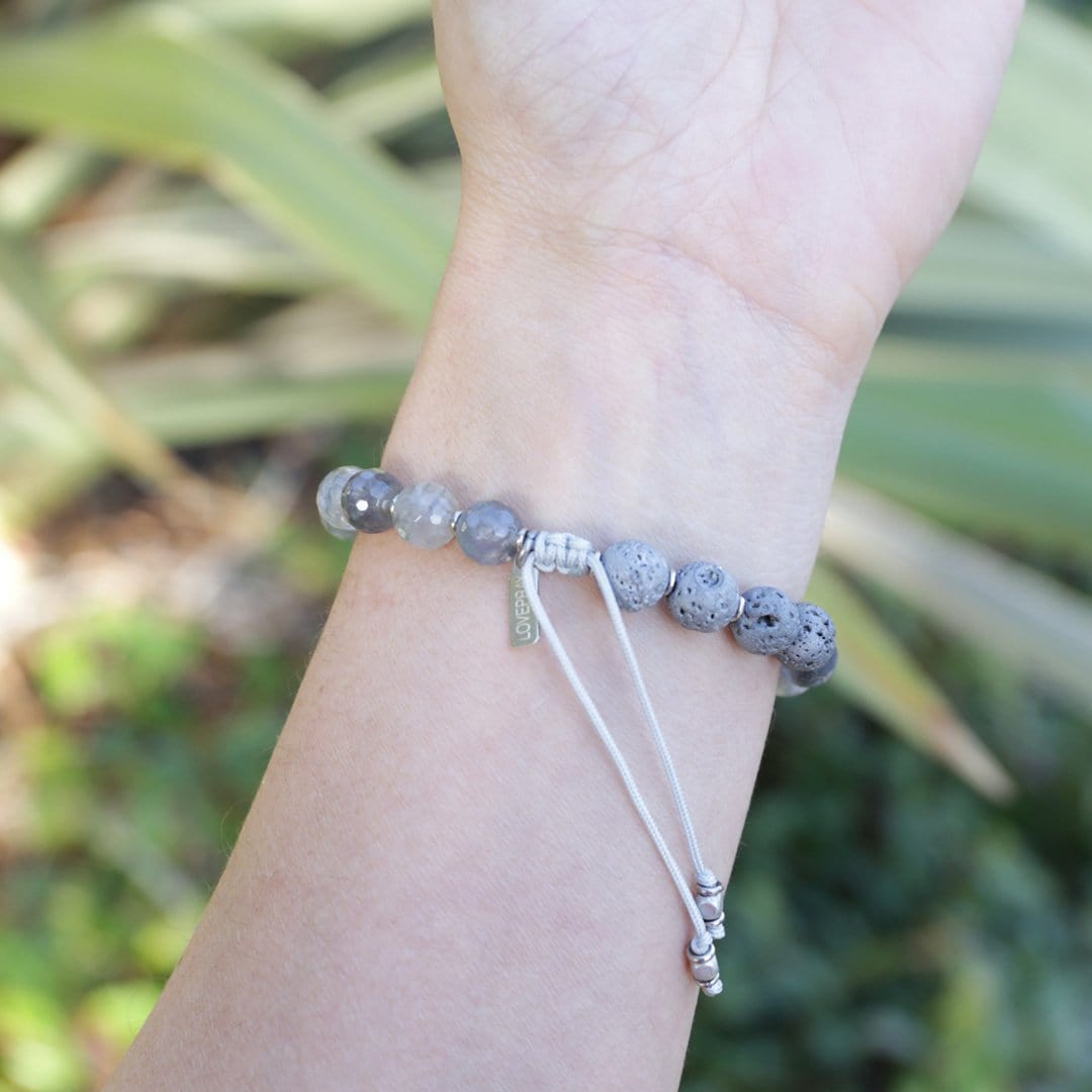 Bracelets - 'Amplification' Cloudy Quartz Essential Oil Diffuser Adjustable Bracelet