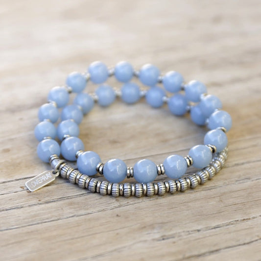 Bracelets - 'Angels' Angelite Mala Bracelet