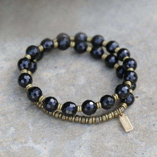 Bracelets - Black Tourmaline Wrist Mala Bracelet