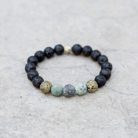 Bracelets - Boy's Lava And African Turquoise Bracelet