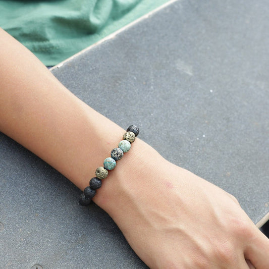Bracelets - Boy's Lava And African Turquoise Bracelet