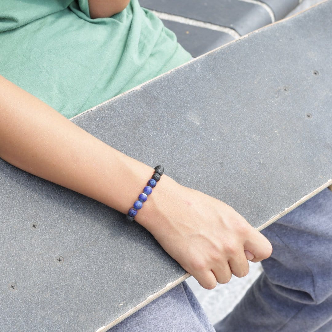 Bracelets - Boy's Lava And Lapis Lazuli Bracelet
