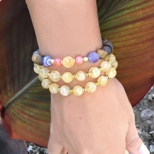 Bracelets - Citrine 'Success' 27 Bead Wrist Mala Bracelet