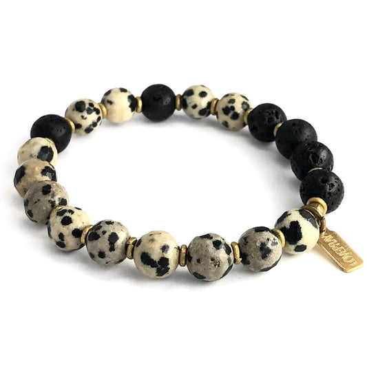 Bracelets - Dalmatian Jasper  Essential Oil Diffuser Bracelet