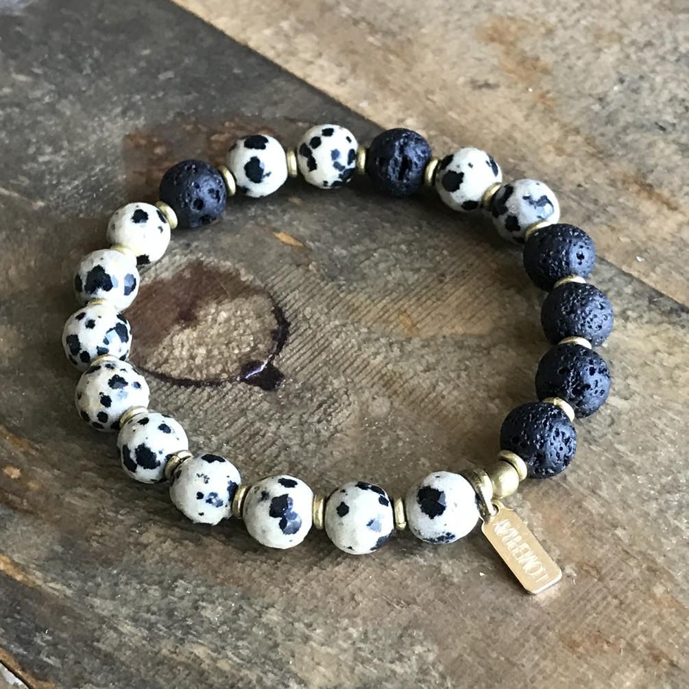 Bracelets - Dalmatian Jasper  Essential Oil Diffuser Bracelet