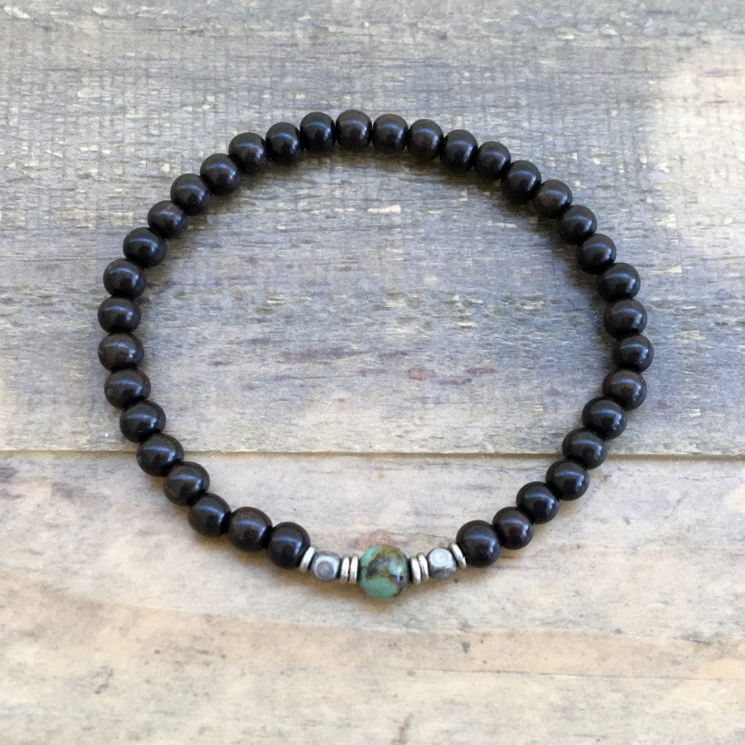 Bracelets - Ebony And African Turquoise "Strength And Change" Unisex Bracelet