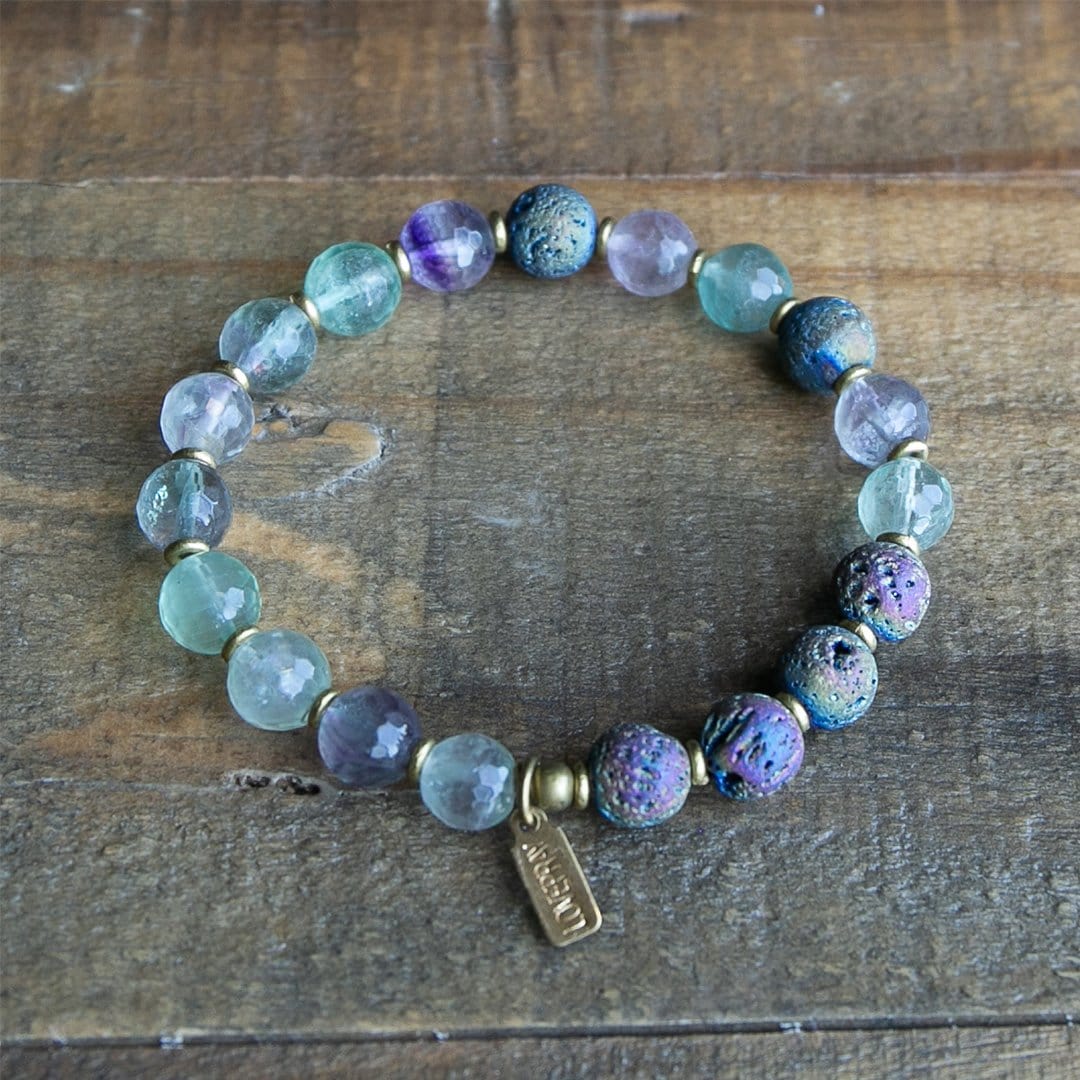 Bracelets - Fluorite Essential Oil Diffuser Bracelet, Aromatherapy Bracelet