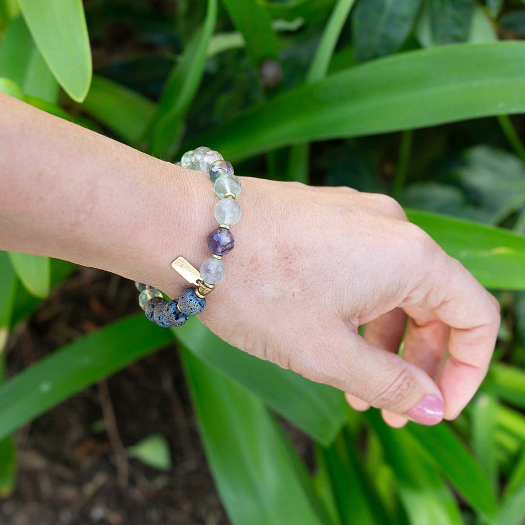 Bracelets - Fluorite Essential Oil Diffuser Bracelet, Aromatherapy Bracelet