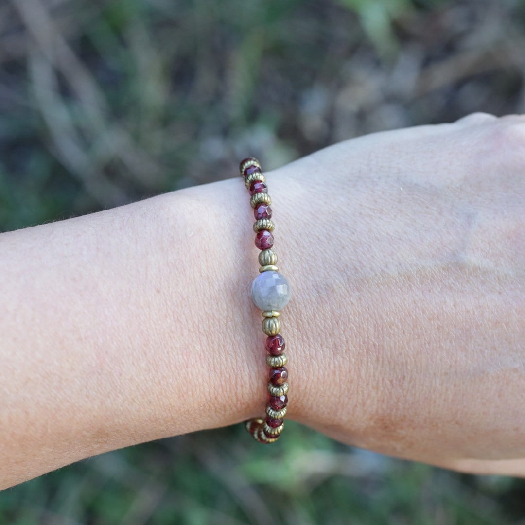 Bracelets - Garnet And Labradorite Delicate Bracelet