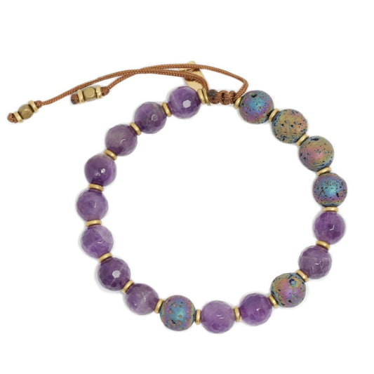 Healing Amethyst Essential Oil Diffuser Adjustable Bracelet