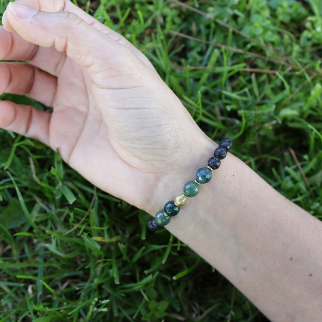 Bracelets - Heart Chakra Aromatherapy Lava Rock Bracelet