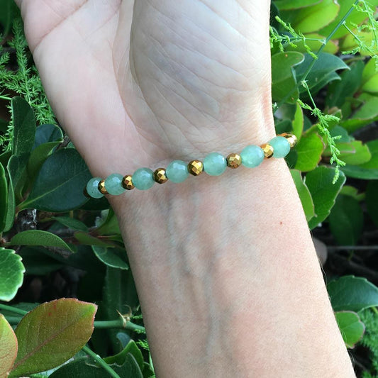 Bracelets - Heart Chakra, Hematite And Aventurine Chakra Bracelet