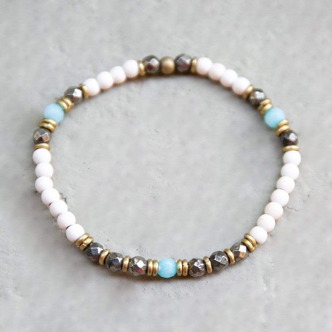 Bracelets - Howlite, Pyrite, And Amazonite Delicate Bracelet