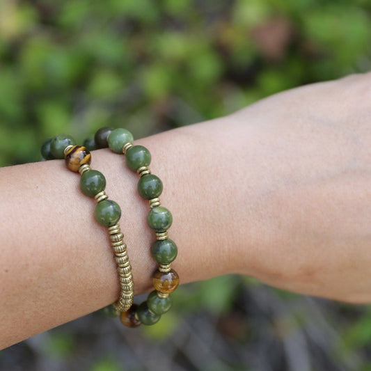 Bracelets - Jade And Tigers Eye Mala Bracelet
