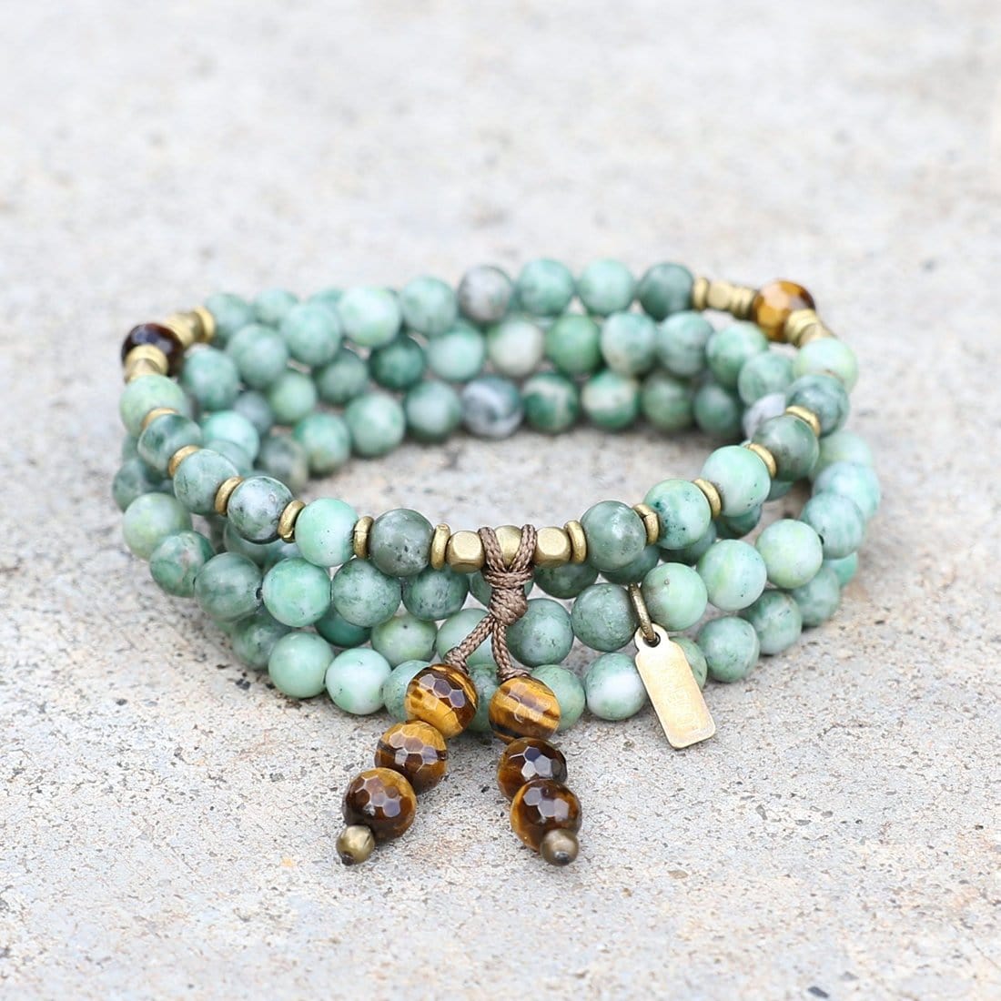 Bracelets - Jade Mala Beads, Wrap 108 Bead Mala Bracelet Or Necklace
