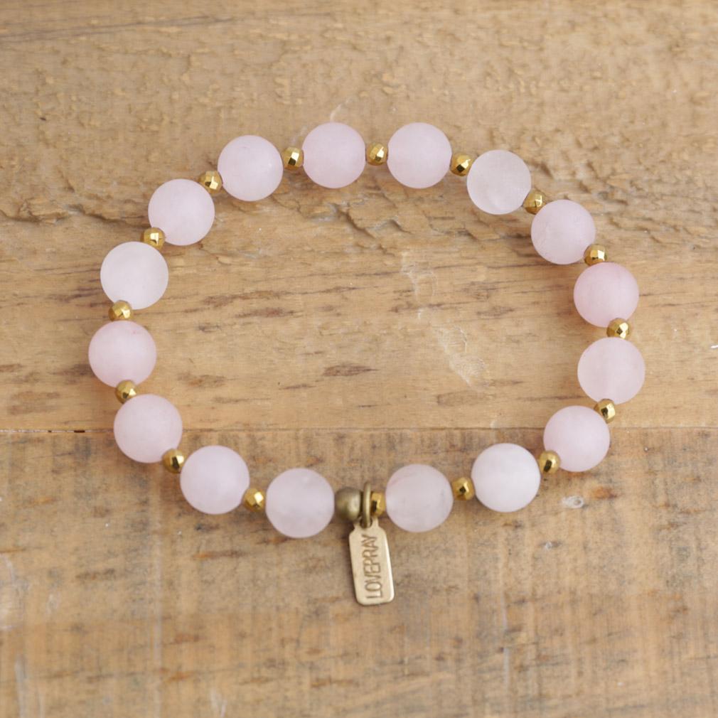 Bracelets - Love - Matte Genuine Rose Quartz Bracelet