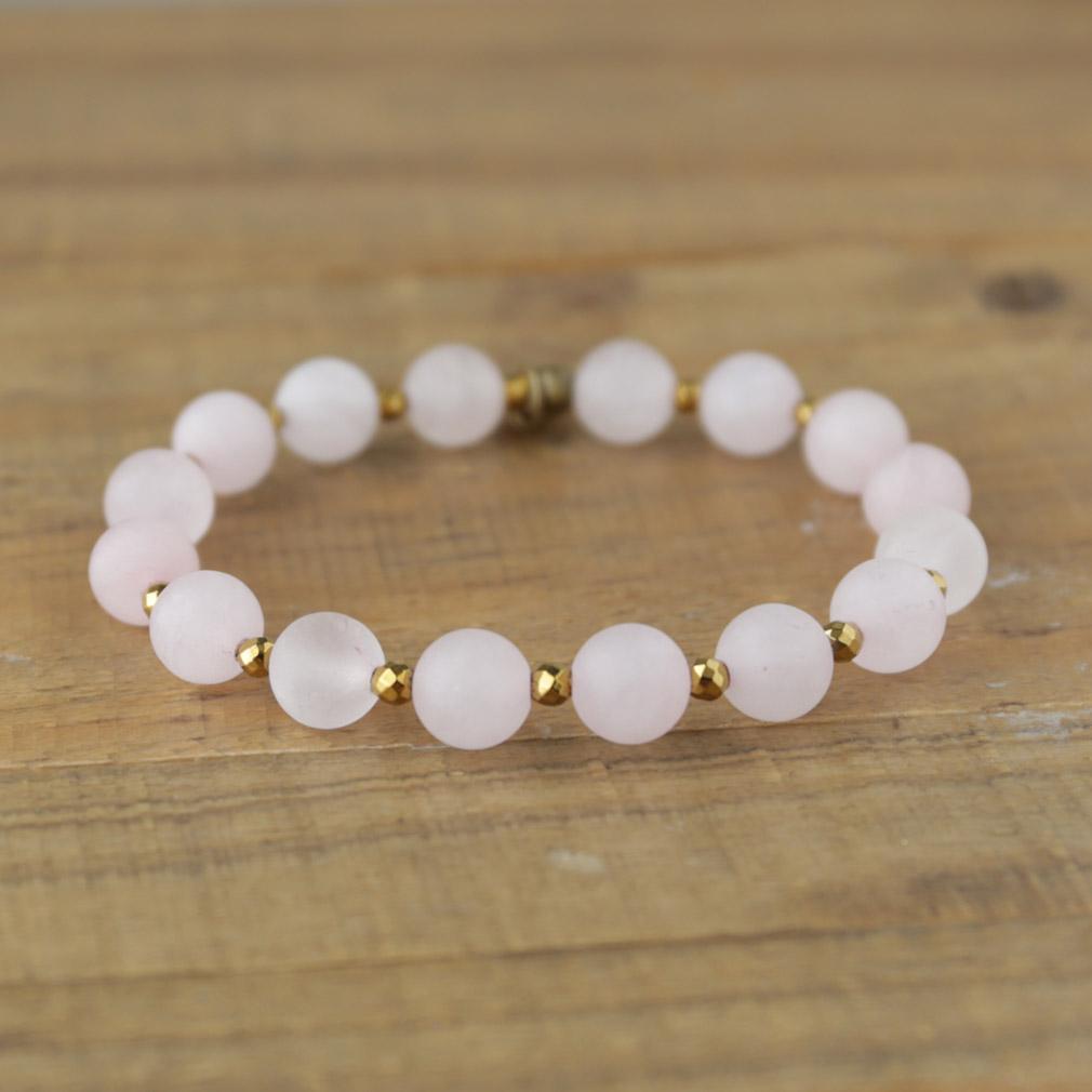 Bracelets - Love - Matte Genuine Rose Quartz Bracelet