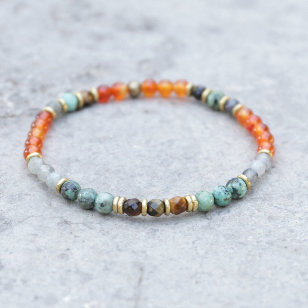 Bracelets - “Motivation And Serendipity” Carnelian And African Turquoise Bracelet