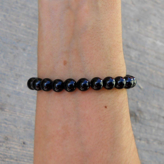Bracelets - Patience And Soothing, Genuine Onyx Gemstone Mala Bracelet