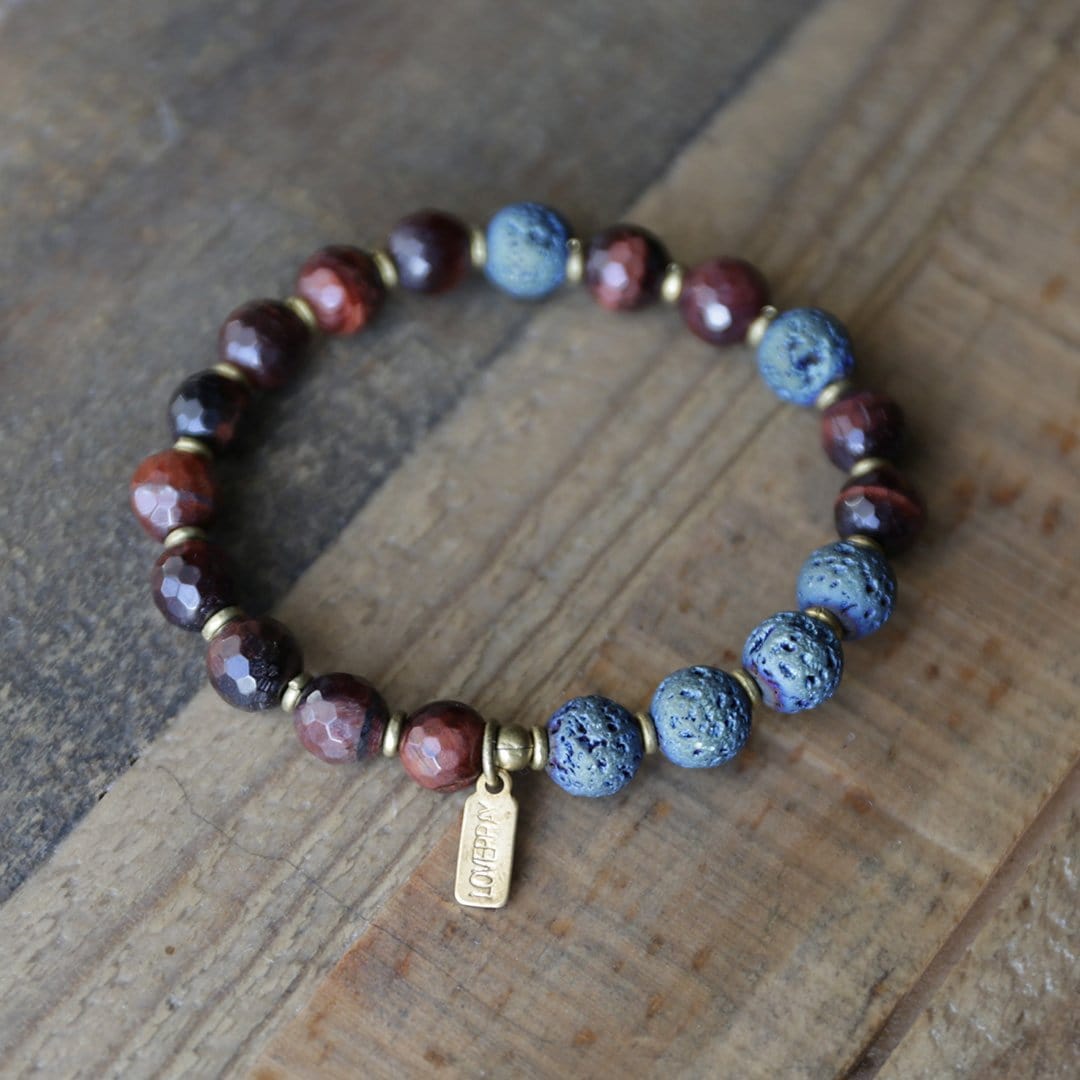 Bracelets - Red Tigers Eye Essential Oil Diffuser Bracelet, Aromatherapy Bracelet