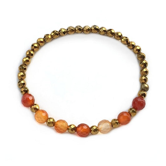 Bracelets - Sacral Chakra, Hematite And Carnelian Chakra Bracelet