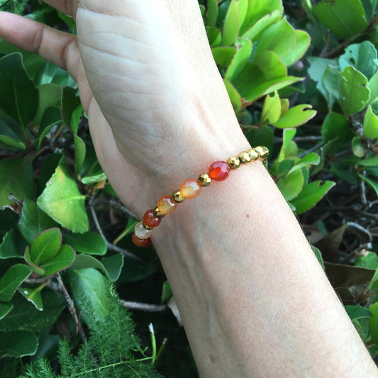 Bracelets - Sacral Chakra, Hematite And Carnelian Chakra Bracelet