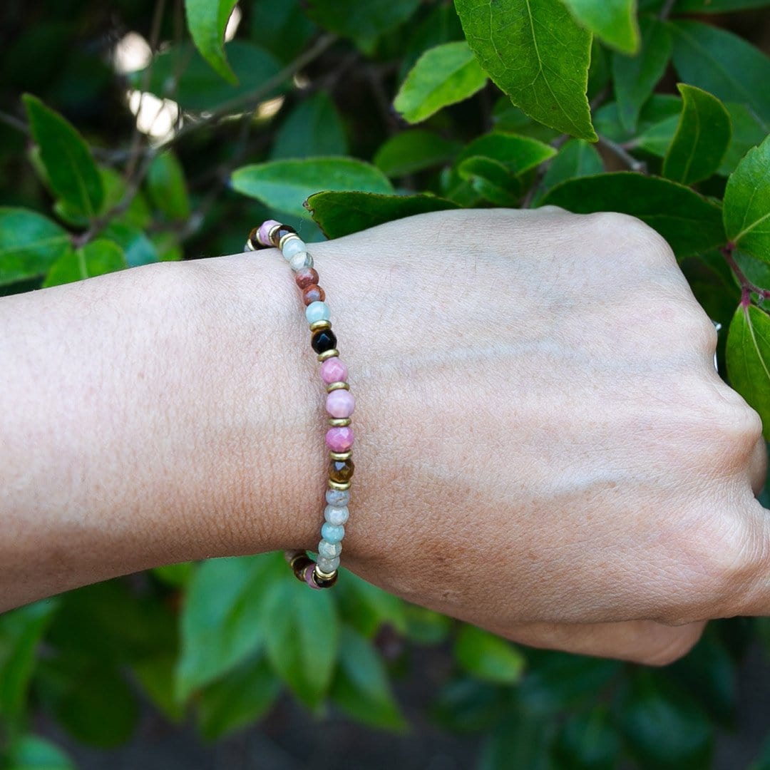 Bracelets - Serpentine And Rhodochrosite Delicate Bracelet
