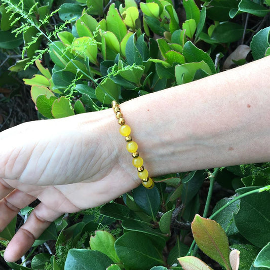 Bracelets - Solar Plexus Chakra, Hematite And Yellow Jade Chakra Bracelet