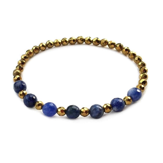 Bracelets - Third Eye Chakra, Hematite And Sodalite Chakra Bracelet
