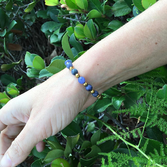 Bracelets - Third Eye Chakra, Hematite And Sodalite Chakra Bracelet
