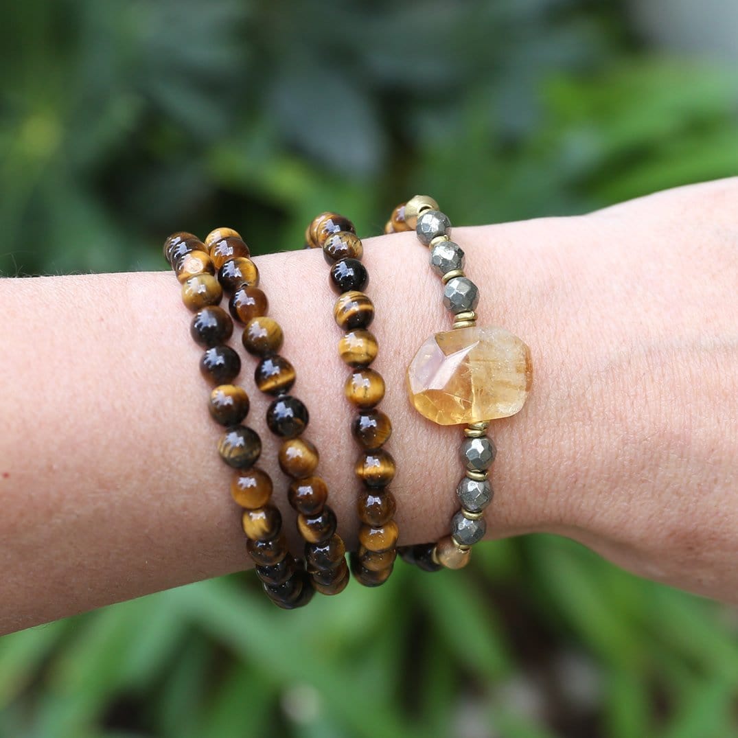 Bracelets - Tigers Eye And Citrine Mala Bracelet