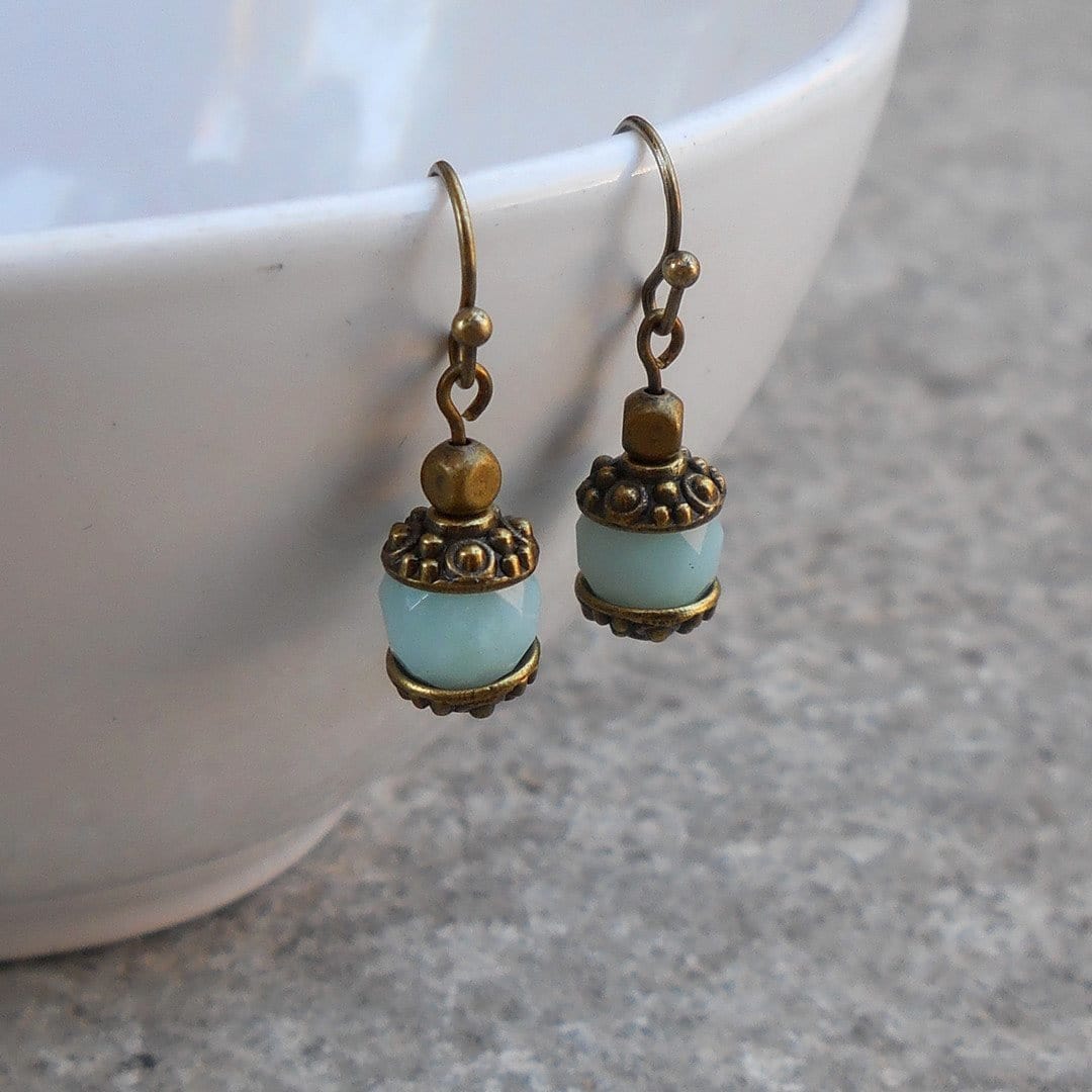 Earrings - Communication, Throat Chakra, Genuine Amazonite Gemstone Earrings