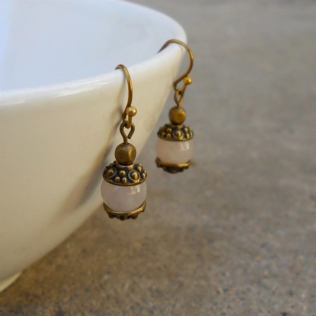 Earrings - Healing And Comfort, Genuine Rose Quartz Gemstone Earrings