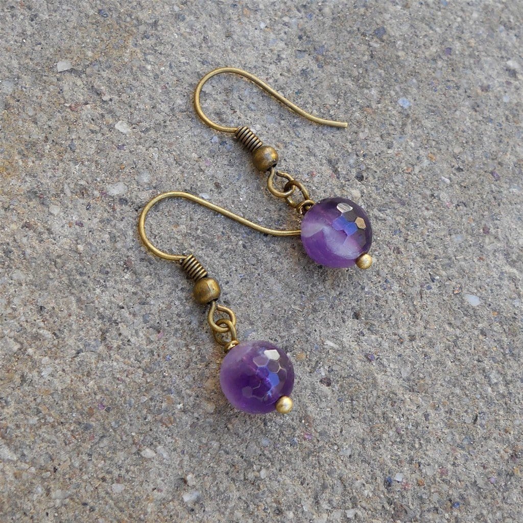 Earrings - Healing, Genuine Amethyst Gemstone Earrings