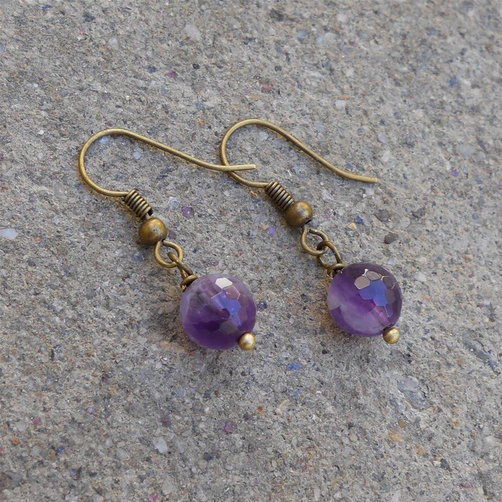 Earrings - Healing, Genuine Amethyst Gemstone Earrings