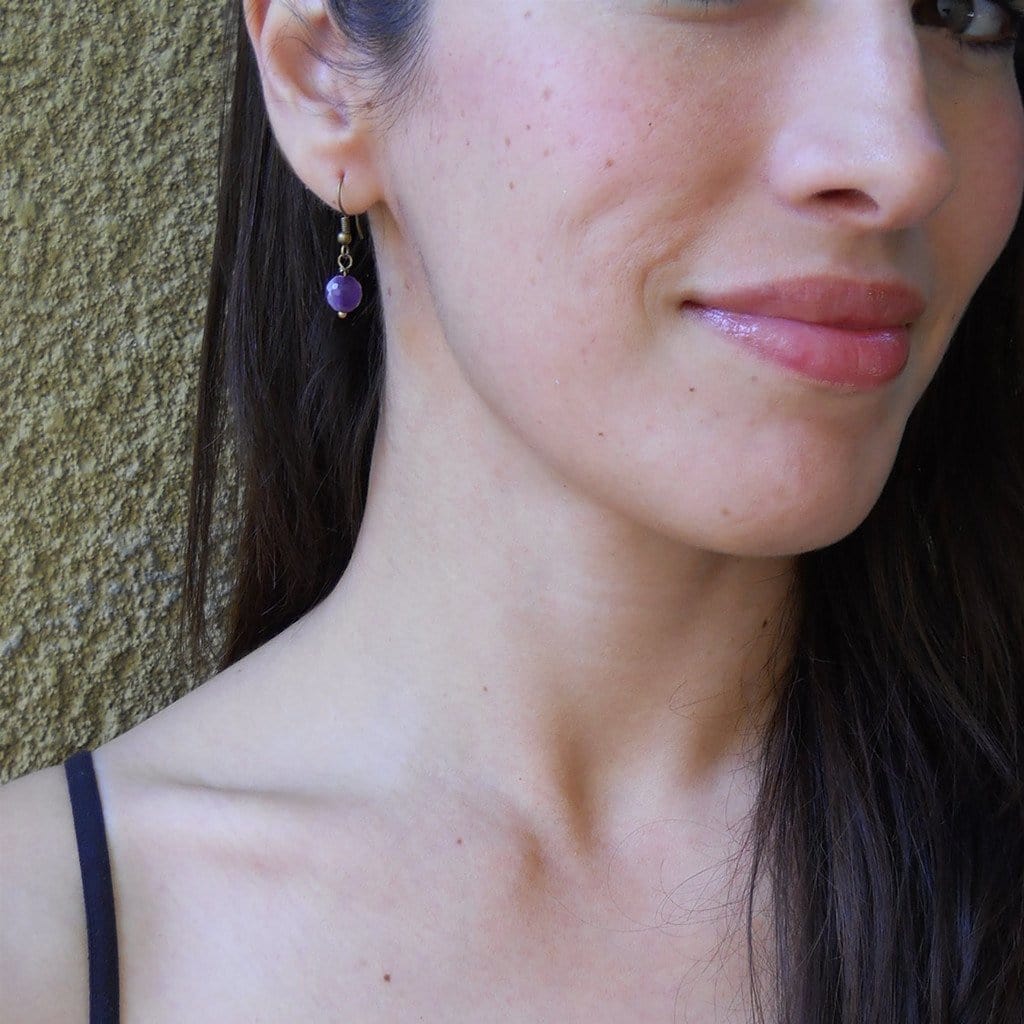 Earrings - Healing, Genuine Amethyst Gemstone Earrings