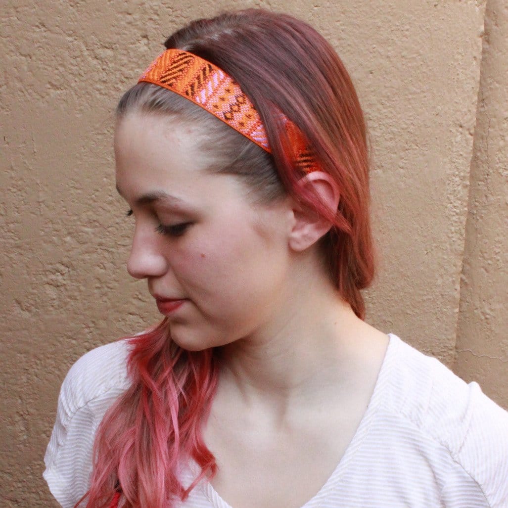 Headbands - Boho Chic Ethnic Orange Headband