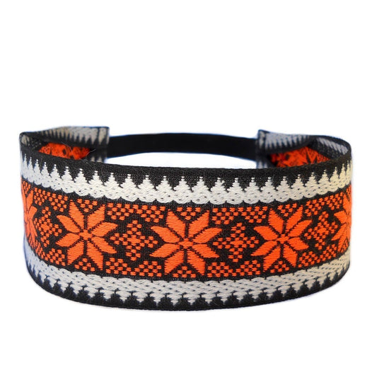 Headbands - Joy, Bright Coral And Black Headband