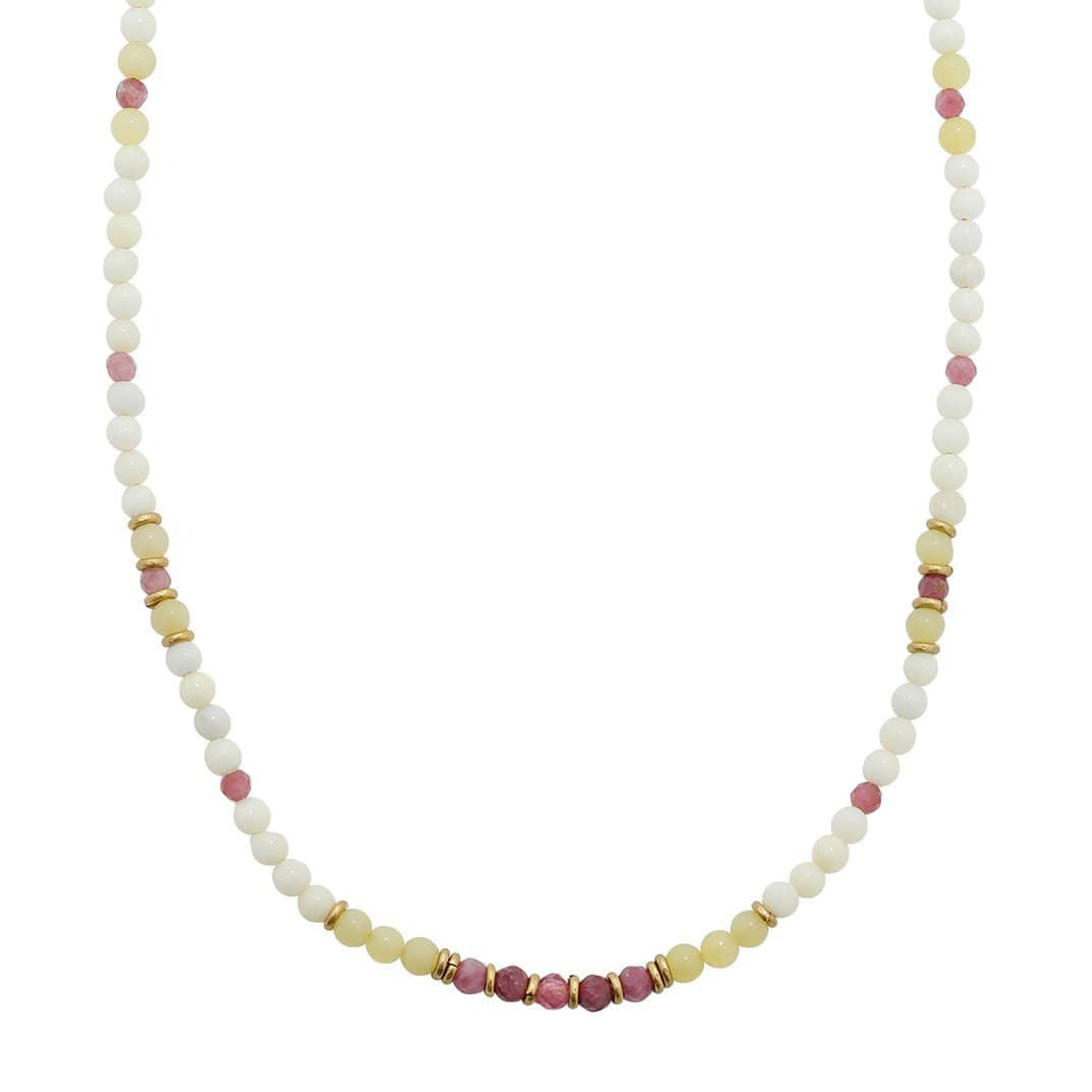 "Summer Luck" Jade and Pink Tourmaline Delicate Necklace *Final Sale*