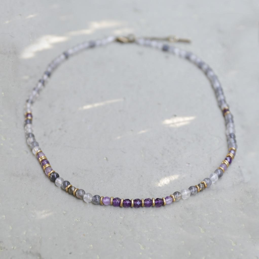 Necklaces - Cloudy Quartz And Amethyst Delicate Necklace