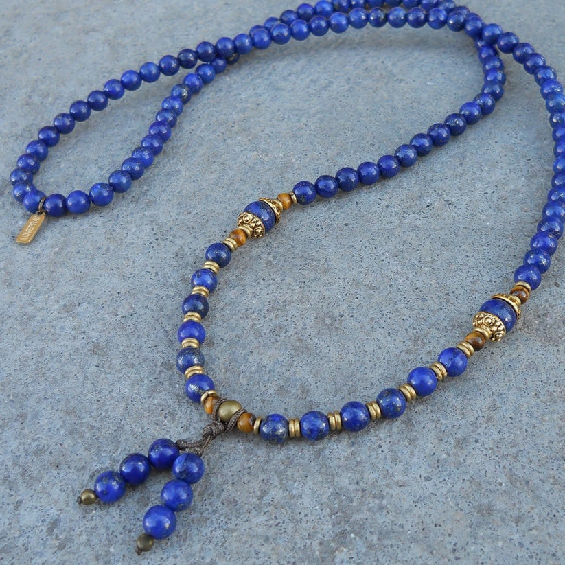 Compassion, Lapis Lazuli Gemstone 108 Bead Mala Convertible Necklace ...