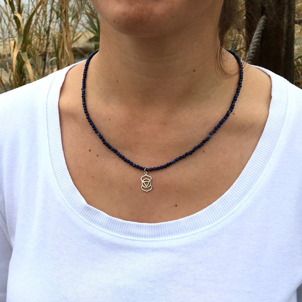 Necklaces - Fine Faceted Lapis Lazuli And Sterling Silver 'Third Eye Chakra' Pendant Necklace