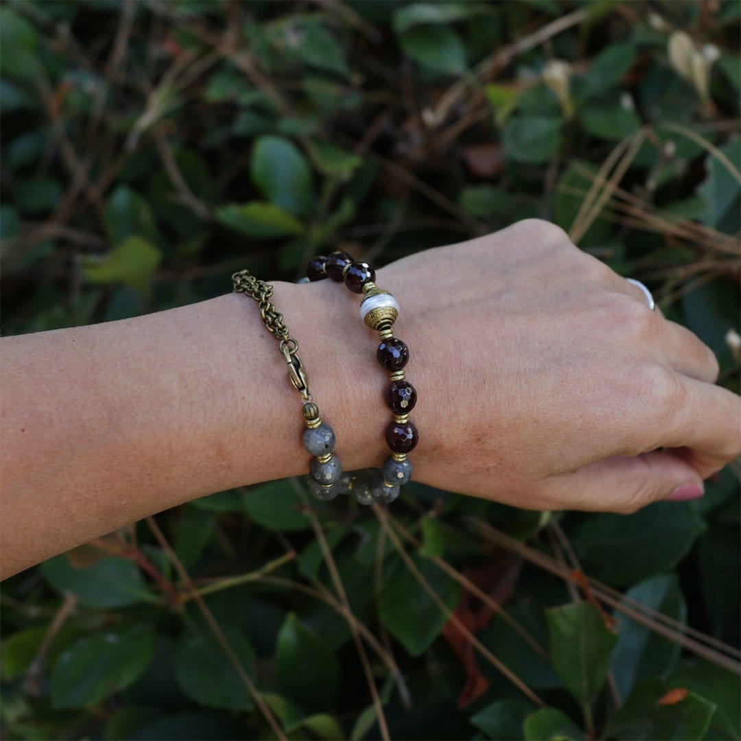 Necklaces - Garnet And Labradorite "Love And Serendipity" Mala Choker