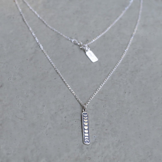 Necklaces - Moon Phase Sterling Silver Chain Necklace