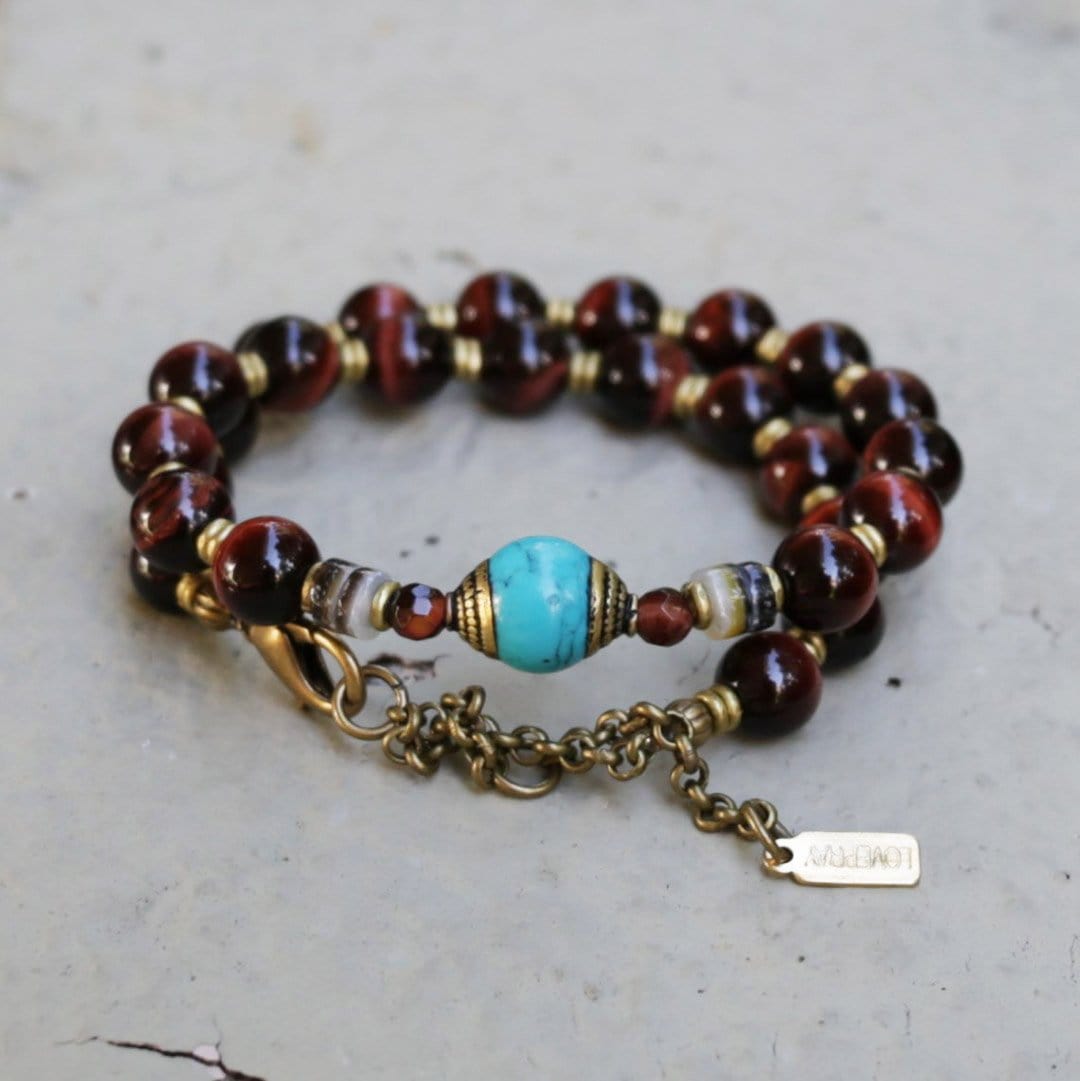 Necklaces - Red Tiger's Eye "Prosperity And Protection" Mala Choker