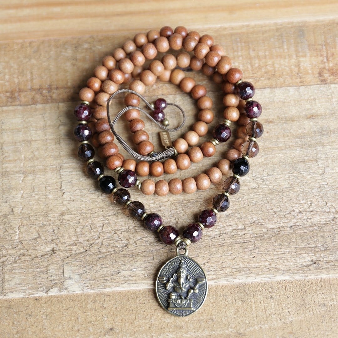 Necklaces - Sandalwood Root Chakra Mala Necklace