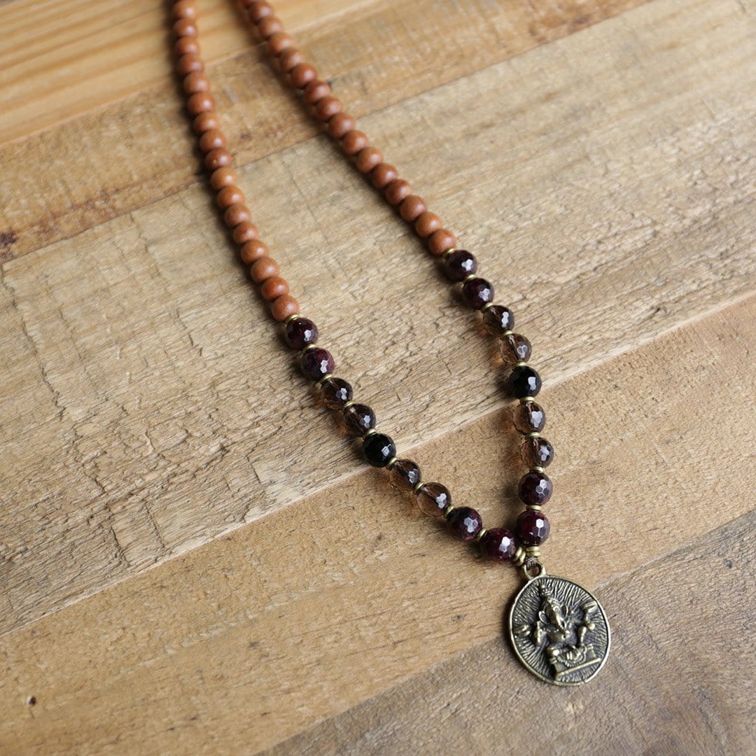 Necklaces - Sandalwood Root Chakra Mala Necklace